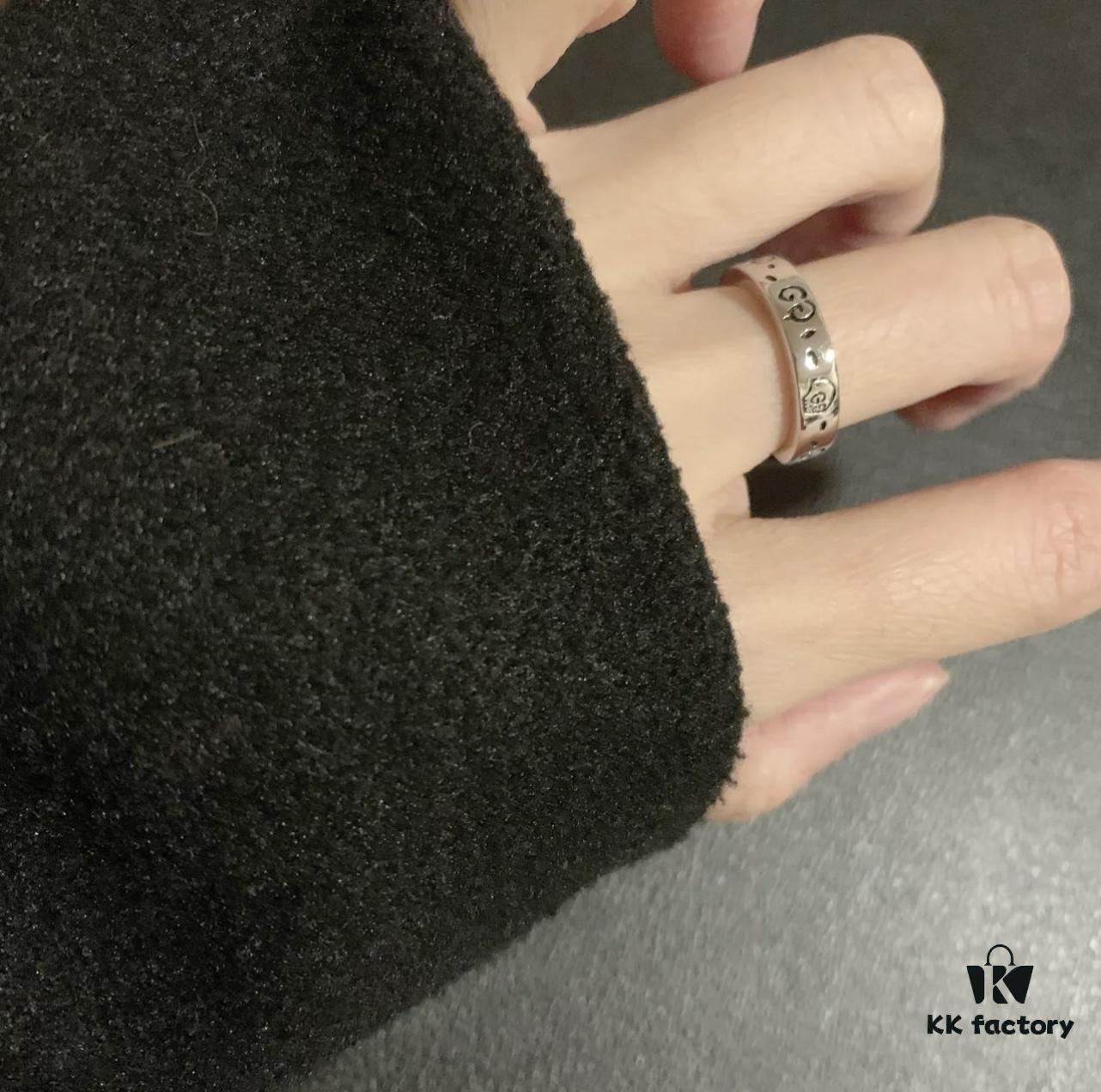 Gucci Ghost Sterling Silver Ring 4mm