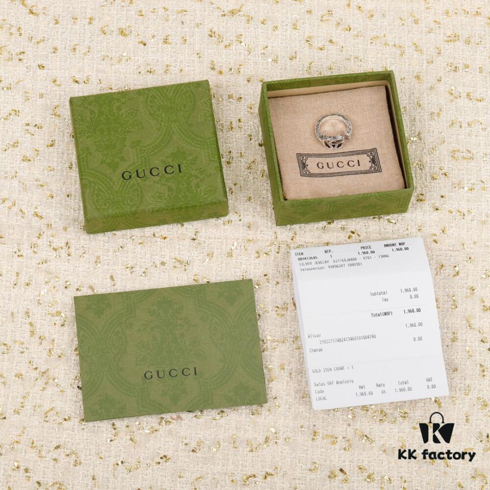 Must-Have ZP Ring - Gucci Double G Key Design in Sterling Silver