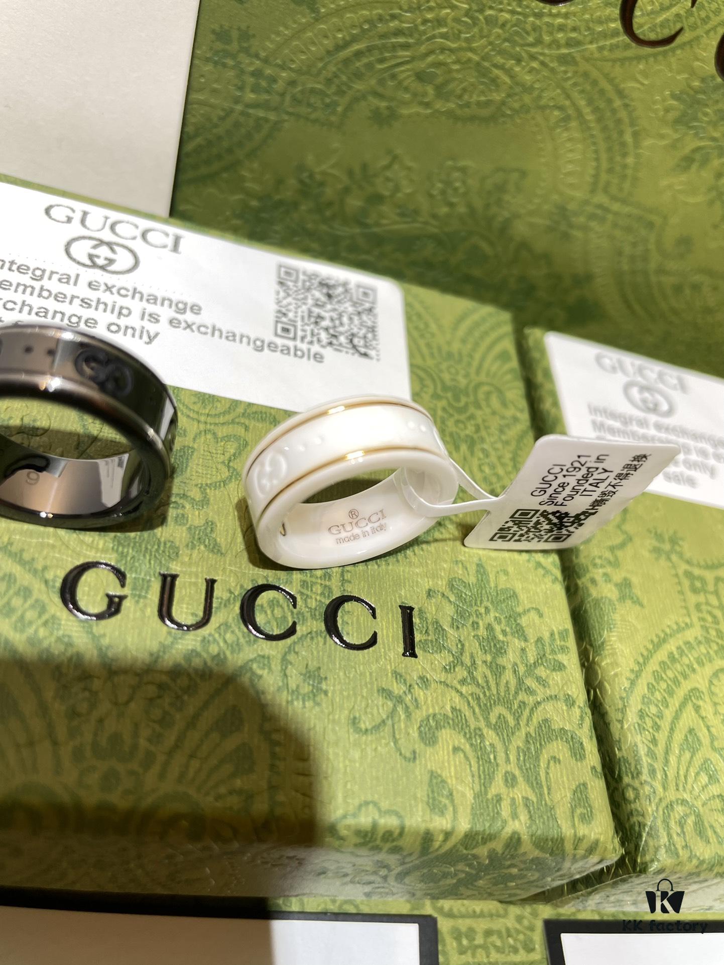 GUCCI Overseas Member Gift - Gucci Double G Ceramic Ring
