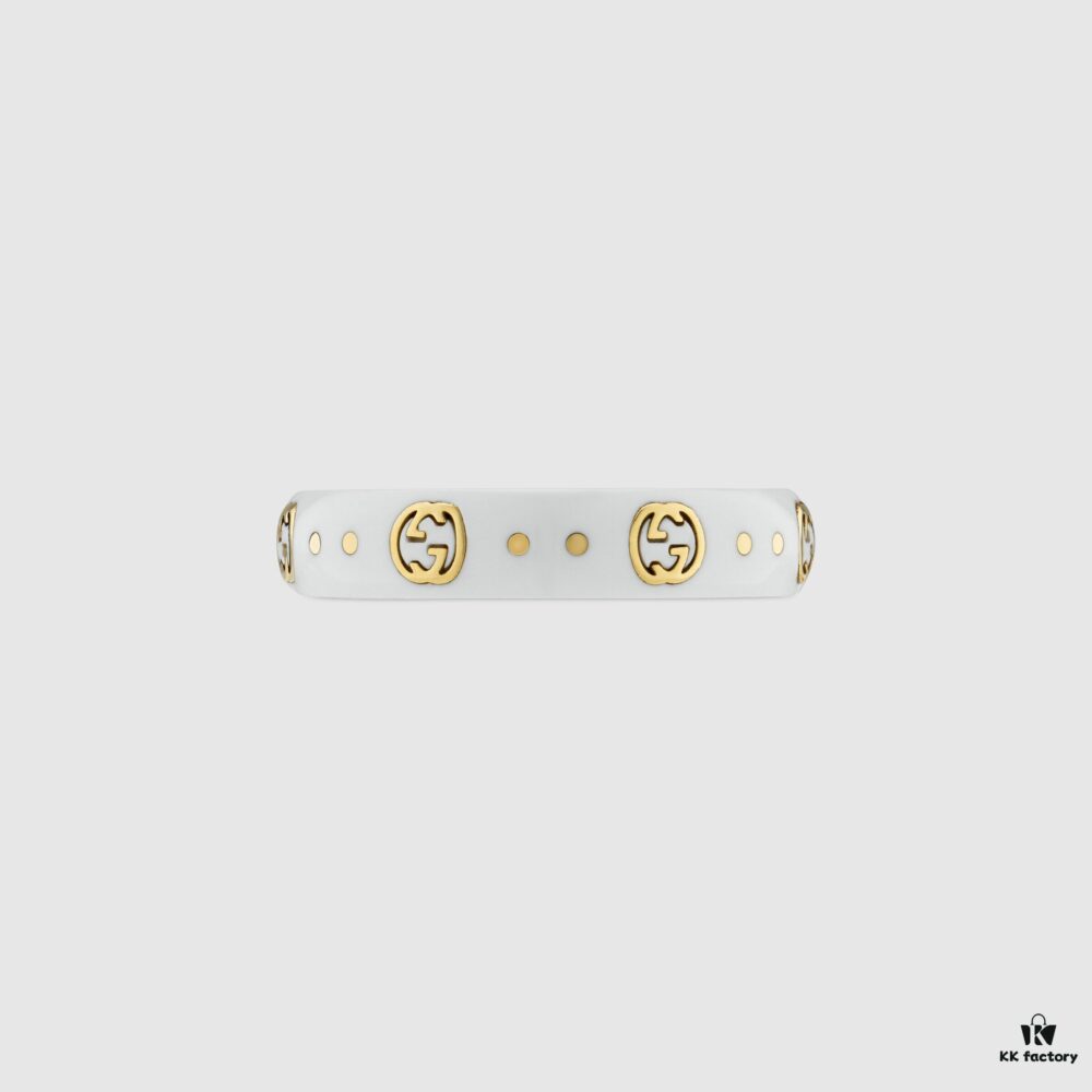 Gucci • Gucci White Icon Interlocking Double G Ring