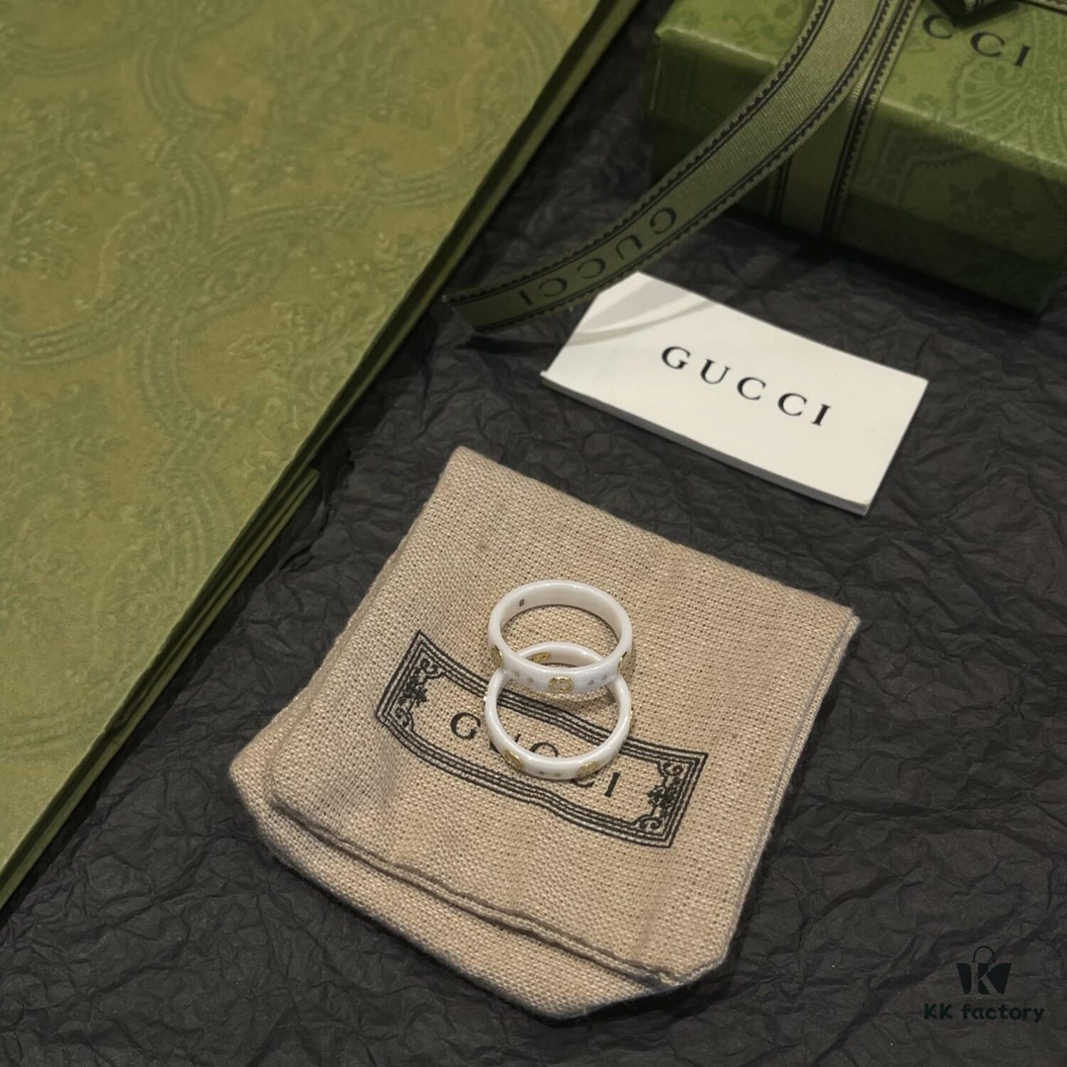 Gucci • Gucci White Icon Interlocking Double G Ring