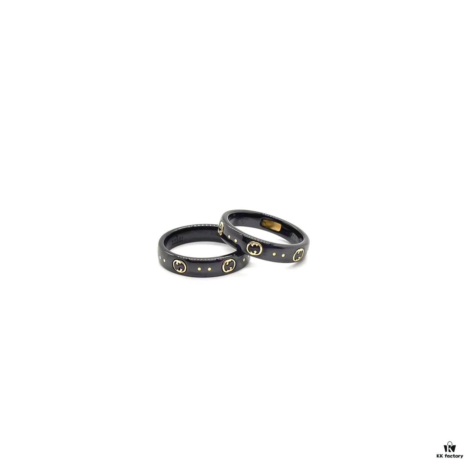 Gucci • Gucci Icon Interlocking Double G Ring, Icon Series, Brand's Signature Pattern, Featuring a Striking Gold Interlocking Double G Logo Creating a Bold Visual Contrast with the White Synthetic Corundum Band