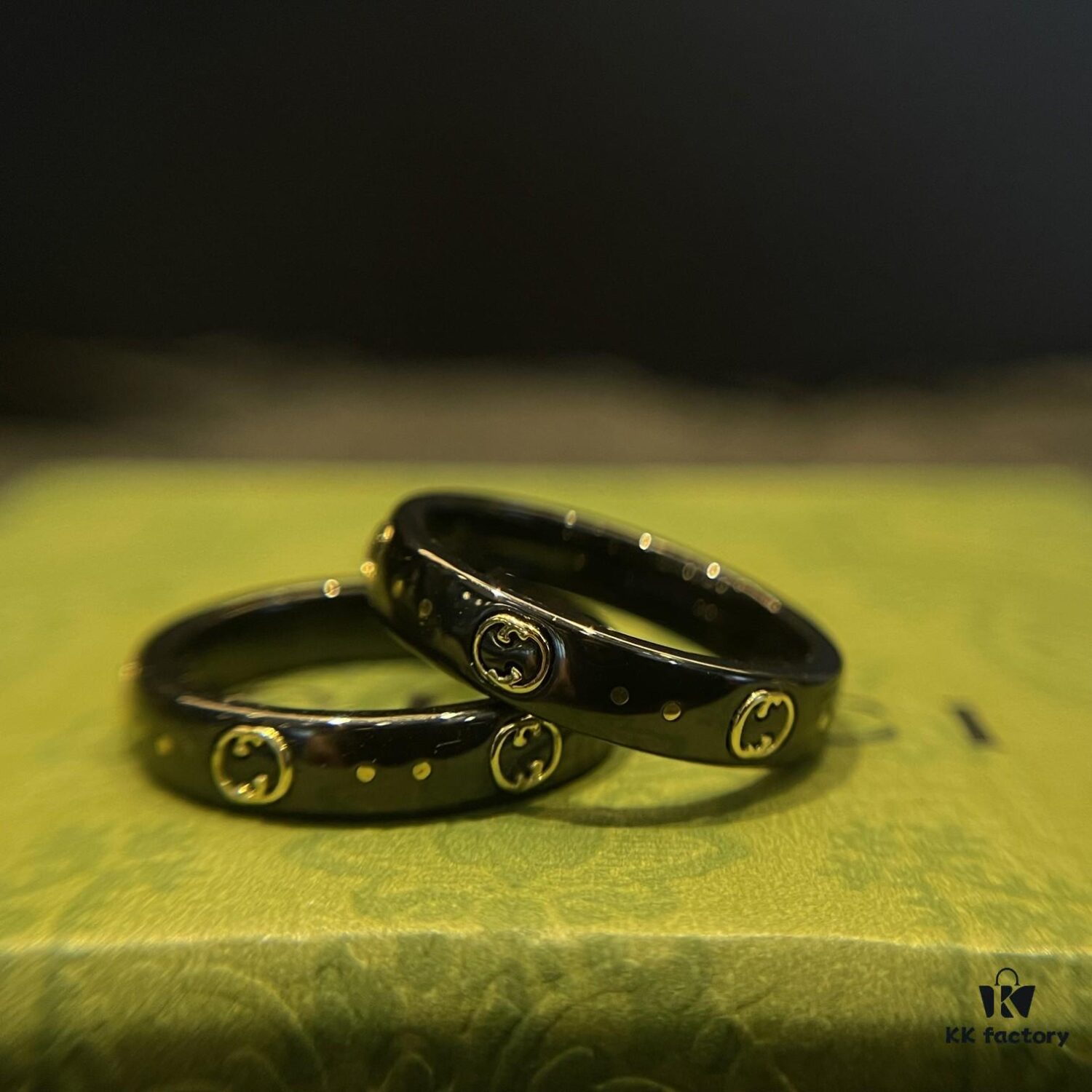 Gucci • Gucci Icon Interlocking Double G Ring, Icon Series, Brand's Signature Pattern, Featuring a Striking Gold Interlocking Double G Logo Creating a Bold Visual Contrast with the White Synthetic Corundum Band