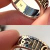 Gucci 3D Double G Carved Striped Pattern Ring - Popular Unisex Design for Couples and Friends