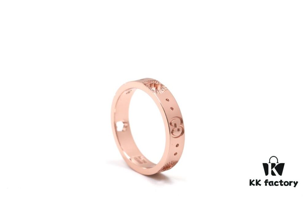 New Arrival: CNC Crafted Rose Gold 925 Sterling Silver Ring with Star Pattern and Openwork Details