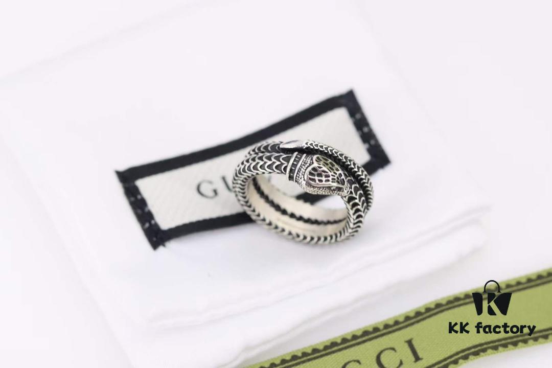 Valentine's Gift ❤️ Gucci Garden Series Sterling Silver Snake Couple Ring