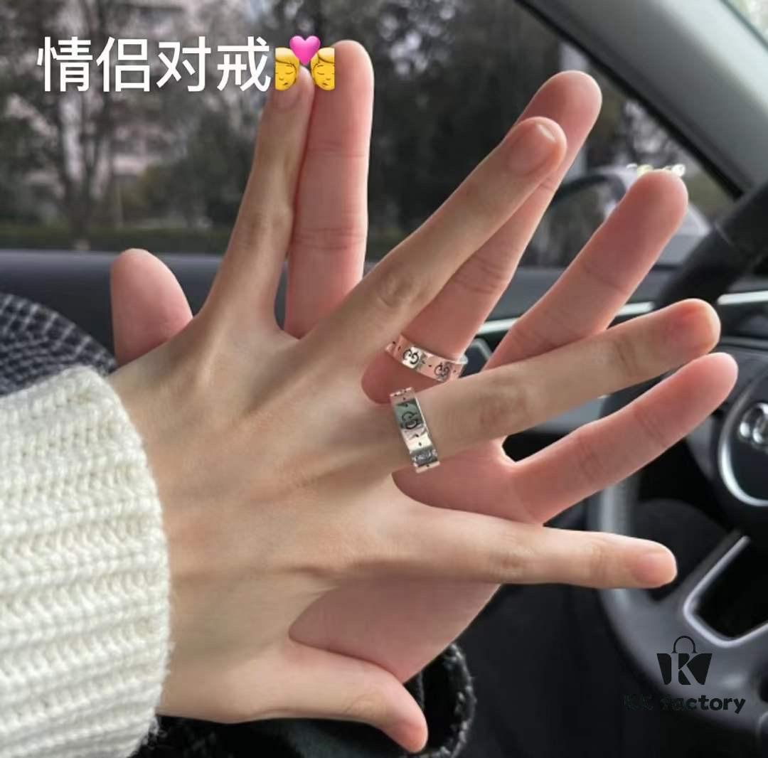 Valentine's Gift ❤️ Gucci Ghost Series Skeleton Wide and Narrow Matching Couple Rings