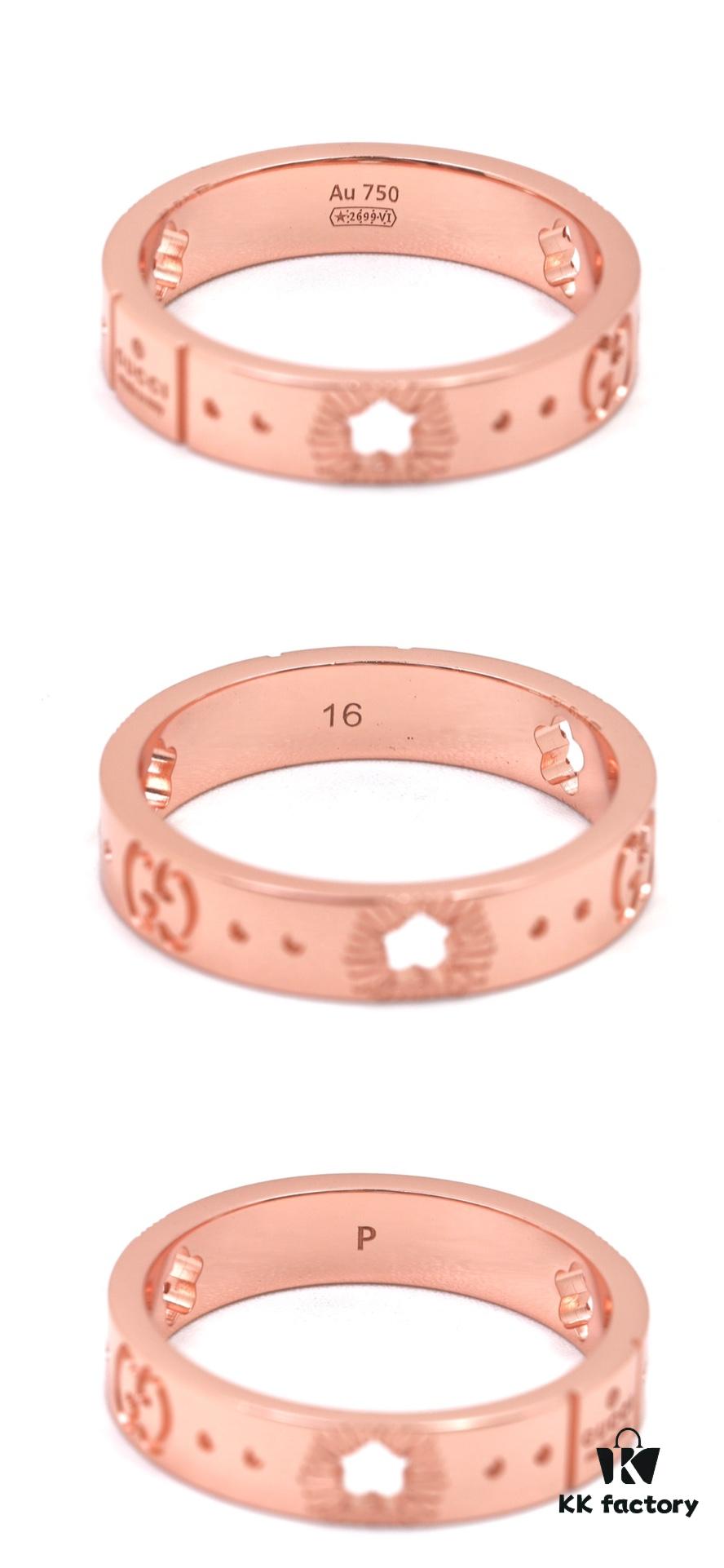 New Arrival: CNC Crafted Rose Gold 925 Sterling Silver Ring with Star Pattern and Openwork Details