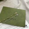 Gucci Gucci 925 Sterling Silver Double G Floral 18K White Gold Diamond Bracelet