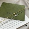 Gucci Gucci 925 Sterling Silver Double G Floral 18K White Gold Diamond Bracelet