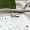 Gucci Gucci 925 Sterling Silver GG Logo Light Gray Marble Enamel Ring