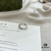 Gucci 925 Sterling Silver Double G Interlocking Narrow Ring