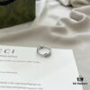 Gucci 925 Sterling Silver Double G Interlocking Narrow Ring