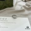 Gucci 925 Sterling Silver Double G Interlocking Narrow Ring