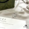Gucci 925 Sterling Silver Double G Interlocking Narrow Ring