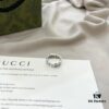 Gucci 925 Sterling Silver Double G Interlocking Wide Ring