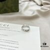 Gucci 925 Sterling Silver Double G Interlocking Wide Ring