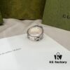 New Gucci 925 Sterling Silver Engraved Heart Ring