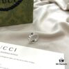 Gucci 925 Sterling Silver Double G Interlocking Wide Ring