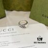 New Gucci 925 Sterling Silver Engraved Heart Ring