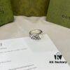 New Gucci 925 Sterling Silver Engraved Heart Ring