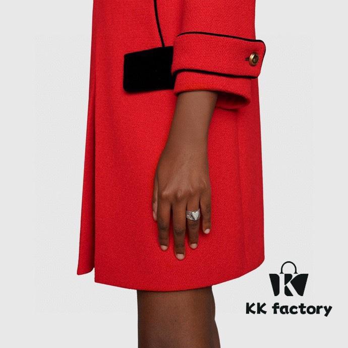 New Gucci 925 Sterling Silver Engraved Heart Ring