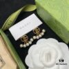 Gucci GG Pearl Inlaid Diamond Elegant Retro Stud Earrings