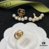 Gucci GG Pearl Inlaid Diamond Elegant Retro Stud Earrings