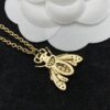 Gucci GG Bee Diamond-Paved Vintage Elegant Necklace