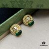 Gucci Lion Head Diamond-Paved Vintage Earrings 🦁️ 💚