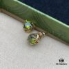 Gucci Double G Diamond-Paved Elegant Vintage Stud Earrings