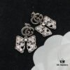 Gucci Double G Bow Diamond-Paved Elegant Stud Earrings 💚