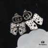 Gucci Double G Bow Diamond-Paved Elegant Stud Earrings 💚