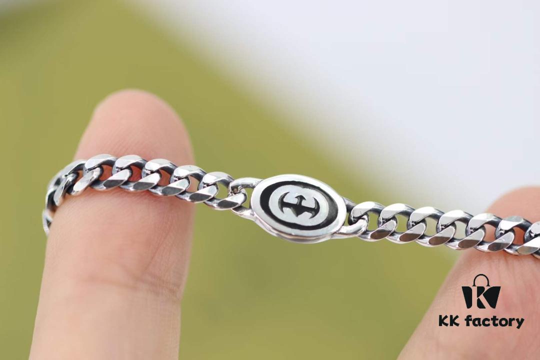 New Arrival💗 Gucci Interlocking Black Enamel Double G Chain Necklace 5354280