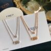 FRED Fred Double Layer Horseshoe Single Diamond Necklace in Rose Gold and White Gold
