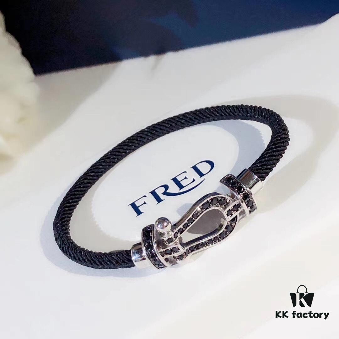 New Arrival! Fred Force 10 Bracelet, Luxury Fashion Statement, 18K Gold Electroplated Stainless Steel with Full Diamond-Set Horseshoe Clasp