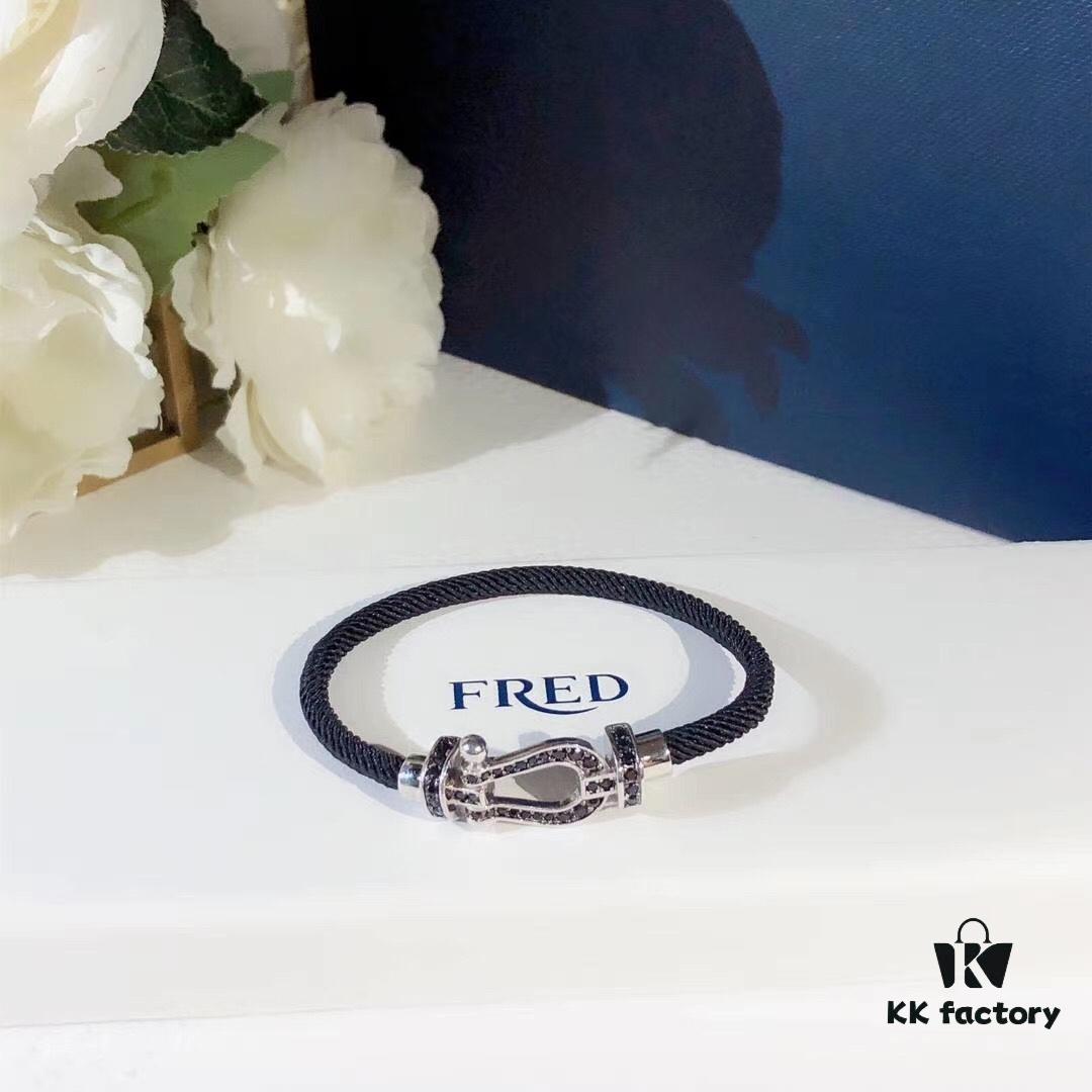 New Arrival! Fred Force 10 Bracelet, Luxury Fashion Statement, 18K Gold Electroplated Stainless Steel with Full Diamond-Set Horseshoe Clasp