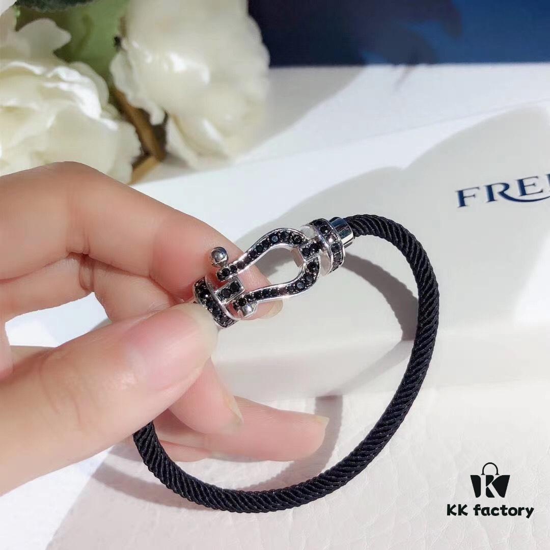 New Arrival! Fred Force 10 Bracelet, Luxury Fashion Statement, 18K Gold Electroplated Stainless Steel with Full Diamond-Set Horseshoe Clasp