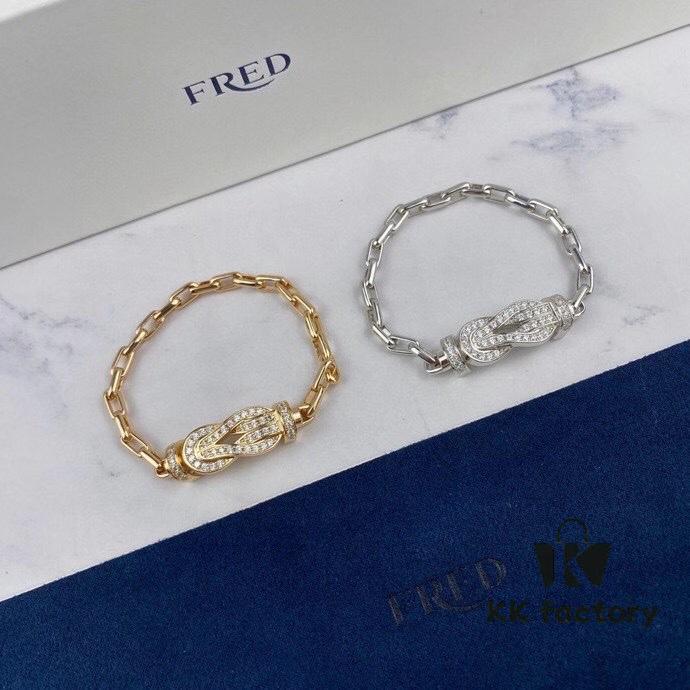 New Release ❤️ Hot 🔥 Fred Large Figure-8 Clasp Bracelet 👉🏻 Luxury Fashion Exquisite 💠⭐️ High-End Custom Pure Silver Thickened 18K Gold Plated Electroplating Fine Micro-Pave Must-Have Item for Influencers and Fashion Enthusiasts Platinum Rose Gold Yellow Gold 5368100