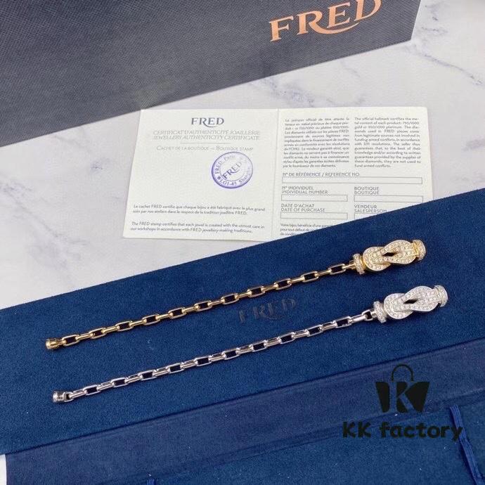 New Release ❤️ Hot 🔥 Fred Large Figure-8 Clasp Bracelet 👉🏻 Luxury Fashion Exquisite 💠⭐️ High-End Custom Pure Silver Thickened 18K Gold Plated Electroplating Fine Micro-Pave Must-Have Item for Influencers and Fashion Enthusiasts Platinum Rose Gold Yellow Gold 5368100