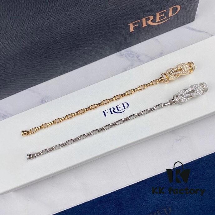 New Release ❤️ Hot 🔥 Fred Large Figure-8 Clasp Bracelet 👉🏻 Luxury Fashion Exquisite 💠⭐️ High-End Custom Pure Silver Thickened 18K Gold Plated Electroplating Fine Micro-Pave Must-Have Item for Influencers and Fashion Enthusiasts Platinum Rose Gold Yellow Gold 5368100