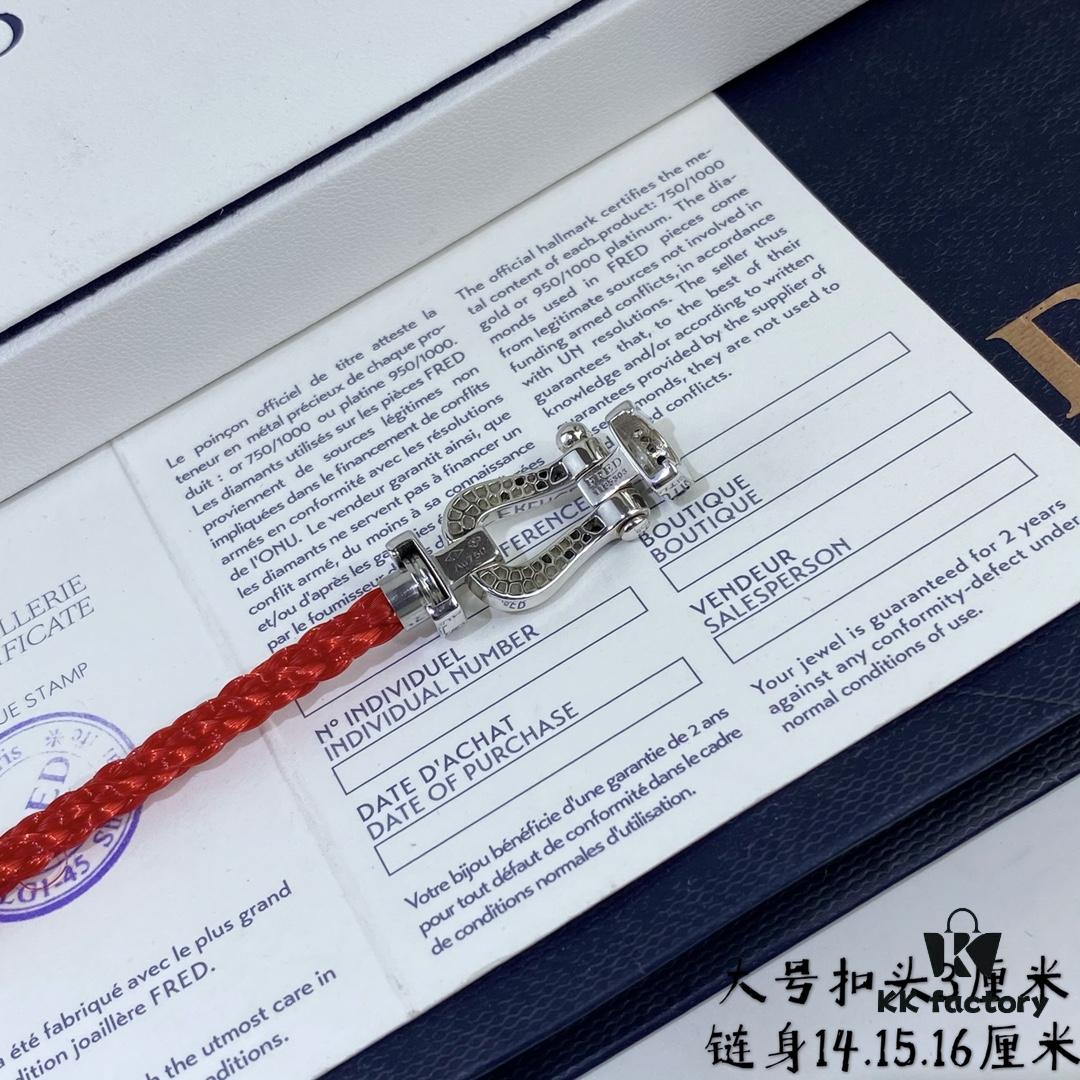 V Gold Material + Large Red Cord. 💥 New Arrival ❤️ Hot 🎉 Fred Large Red Cord White Gold Black Diamond Buckle Bracelet 👉🏻 Luxury Fashion Elegant Design, High-End Custom Jewelry with Thickened 18K Gold Plating and Precision Micro-Inlay, Must-Have Item for Influencers and Fashion Enthusiasts