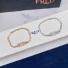 New 925 Sterling Silver Luxury Buckle Bracelet by Fred, Micro-Paved 18K Gold Plated, Thickened Platinum Rose Gold Fashion Designer Jewelry