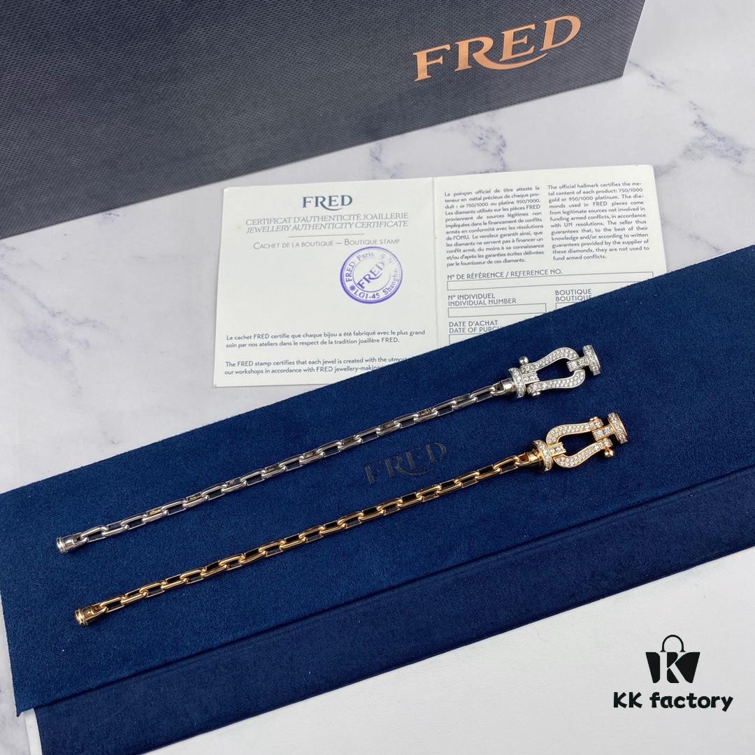 New Arrival! Fred Large Buckle Bracelet – High-End Custom Pure Silver, Thickened 18K Gold Plated, Precision Micro-Pave, Fashion Statement Piece in Platinum and Rose Gold