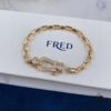 New Arrival! Fred Large Buckle Bracelet – High-End Custom Pure Silver, Thickened 18K Gold Plated, Precision Micro-Pave, Fashion Statement Piece in Platinum and Rose Gold