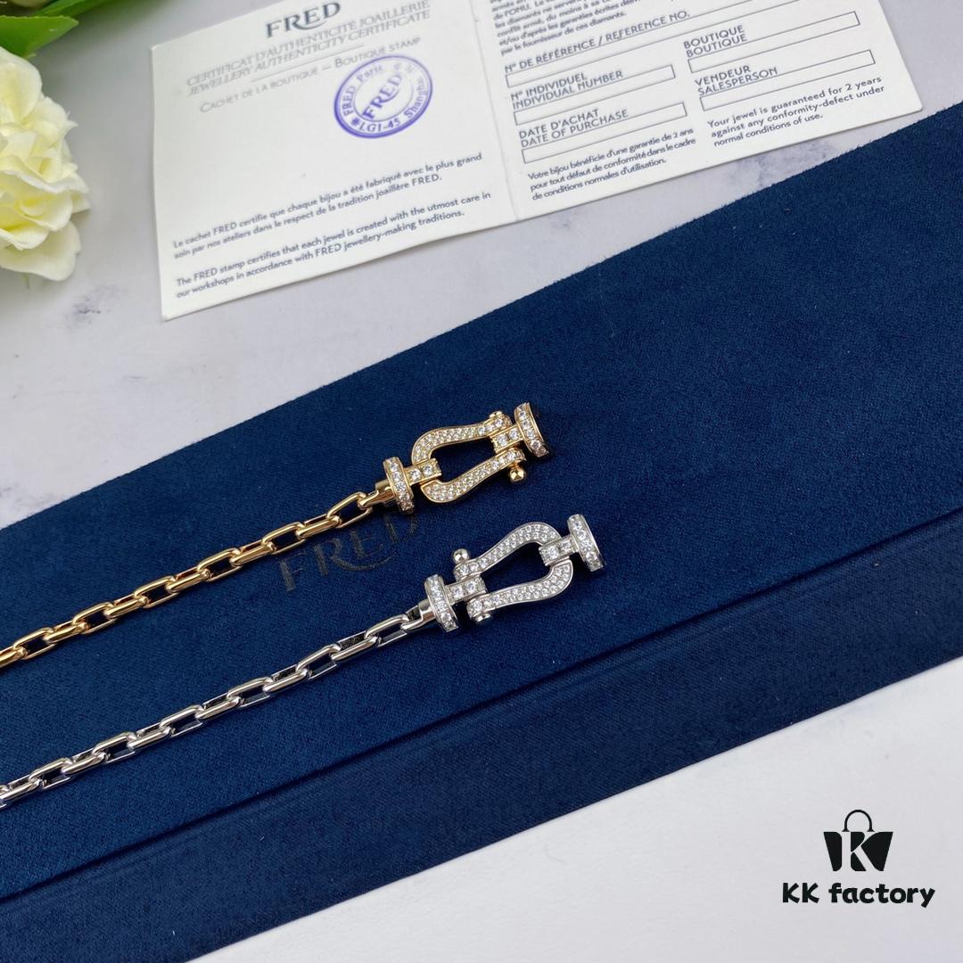 New Arrival! Fred Large Buckle Bracelet – High-End Custom Pure Silver, Thickened 18K Gold Plated, Precision Micro-Pave, Fashion Statement Piece in Platinum and Rose Gold