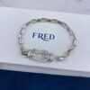 New Arrival! Fred Large Buckle Bracelet – High-End Custom Pure Silver, Thickened 18K Gold Plated, Precision Micro-Pave, Fashion Statement Piece in Platinum and Rose Gold