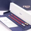 FRED Smooth U-Shaped Horsehoof Clasp Red Rope Bracelet