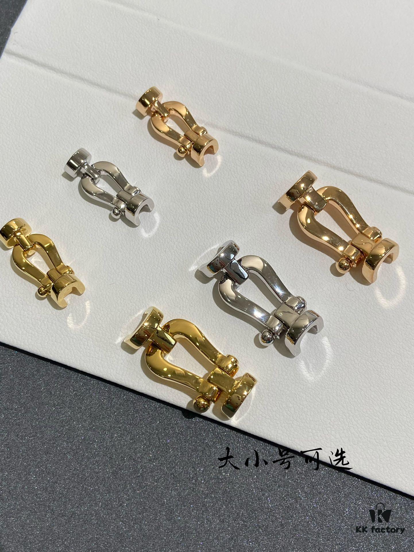 FRED France FORCE 10 Series Horse-Shoe Buckle Figure-8 Knot Red Rope Bracelet