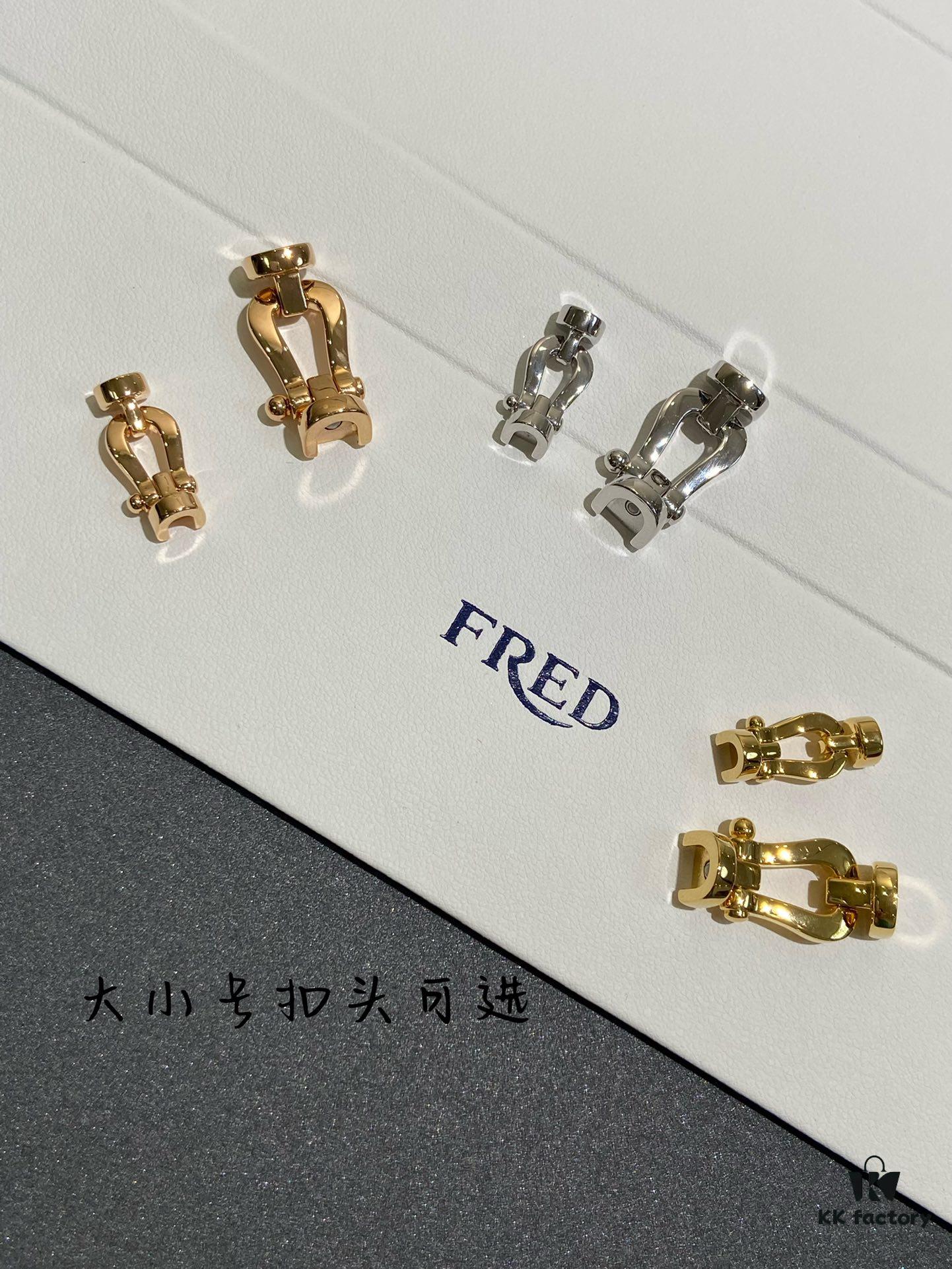 FRED France FORCE 10 Series Horse-Shoe Buckle Figure-8 Knot Red Rope Bracelet